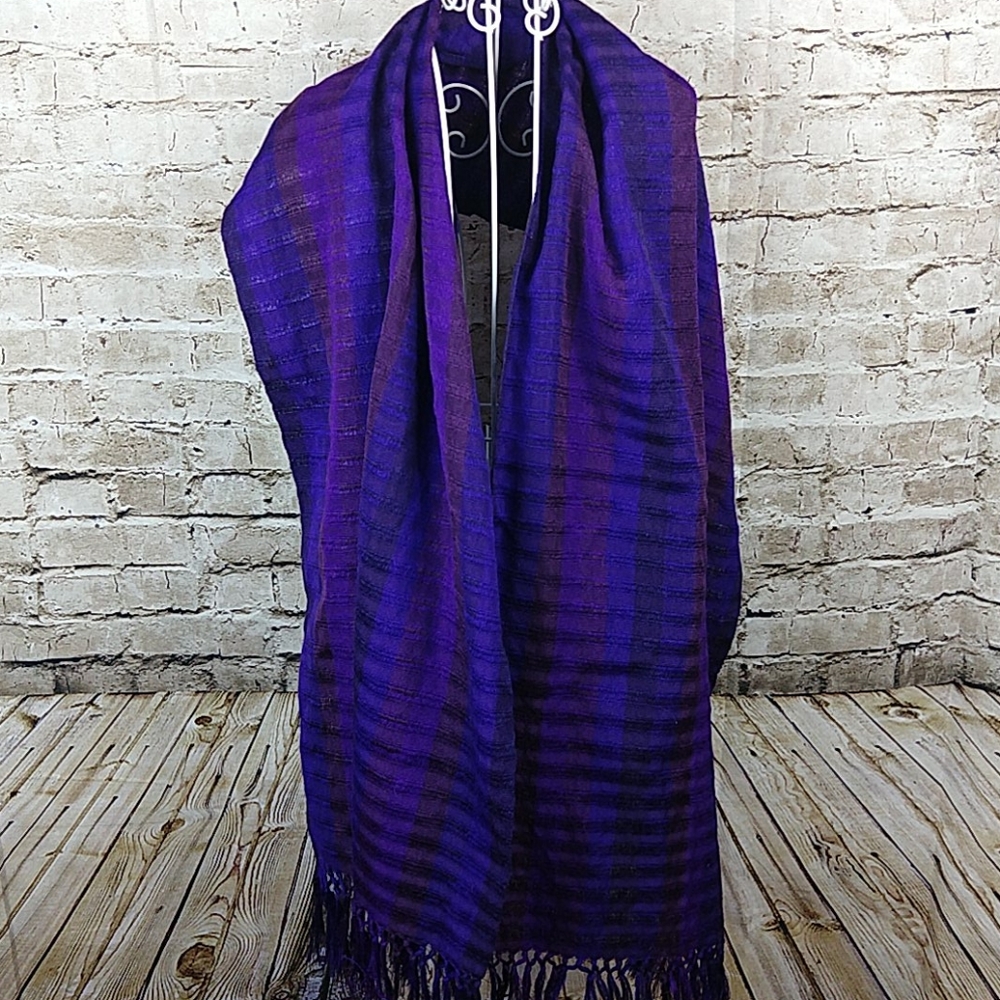 Scarf Purple Fringe